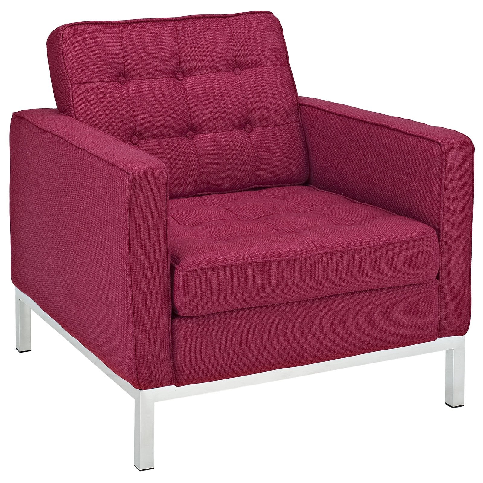 Modway Loft Armchair Wool, Red Tweed, Set Of 2